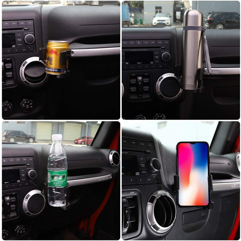  [AUSTRALIA] - Savadicar JK Multi-Function Drink Cup Phone Holder, 2 in 1 Bolt-on Stand Bracket Organizer for 2011-2018 Jeep Wrangler JK JKU Sahara Rubicon & Unlimited