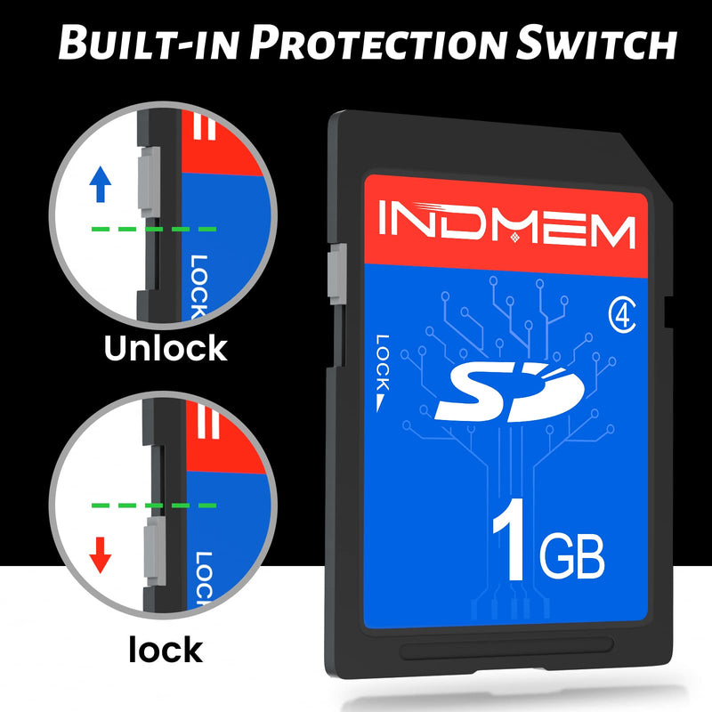  [AUSTRALIA] - INDMEM 1GB SD Card (5 Pack) - Class 4 Flash Memory Card MLC Stanard Secure Digital Cards Camera Cards 1GB(5PCS)