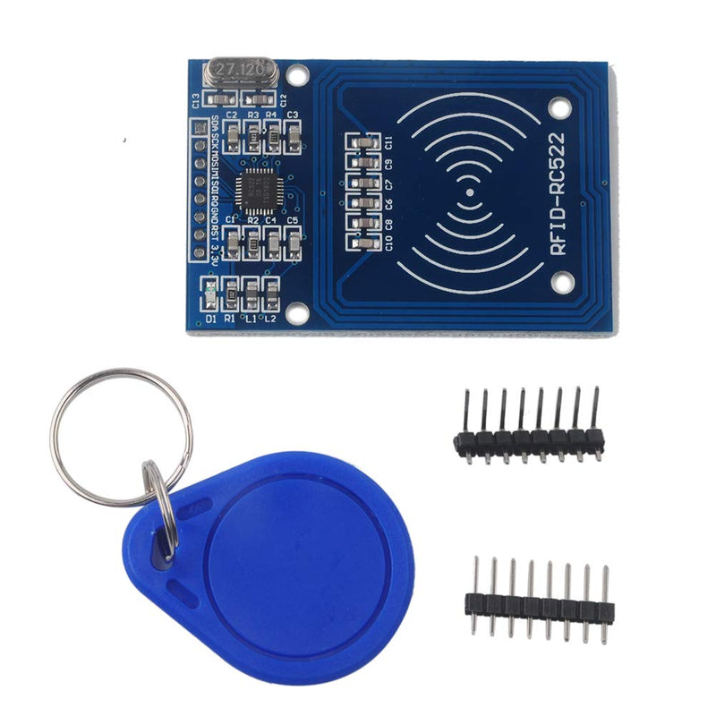  [AUSTRALIA] - Stemedu RC522 RFID RF IC Card Reader Module Board with S50 Blank Card and Key Ring + 40pin Female to Male Dupont Cable for Arduino Raspberry Pi Nano NodeMCU (Pack of 2sets)