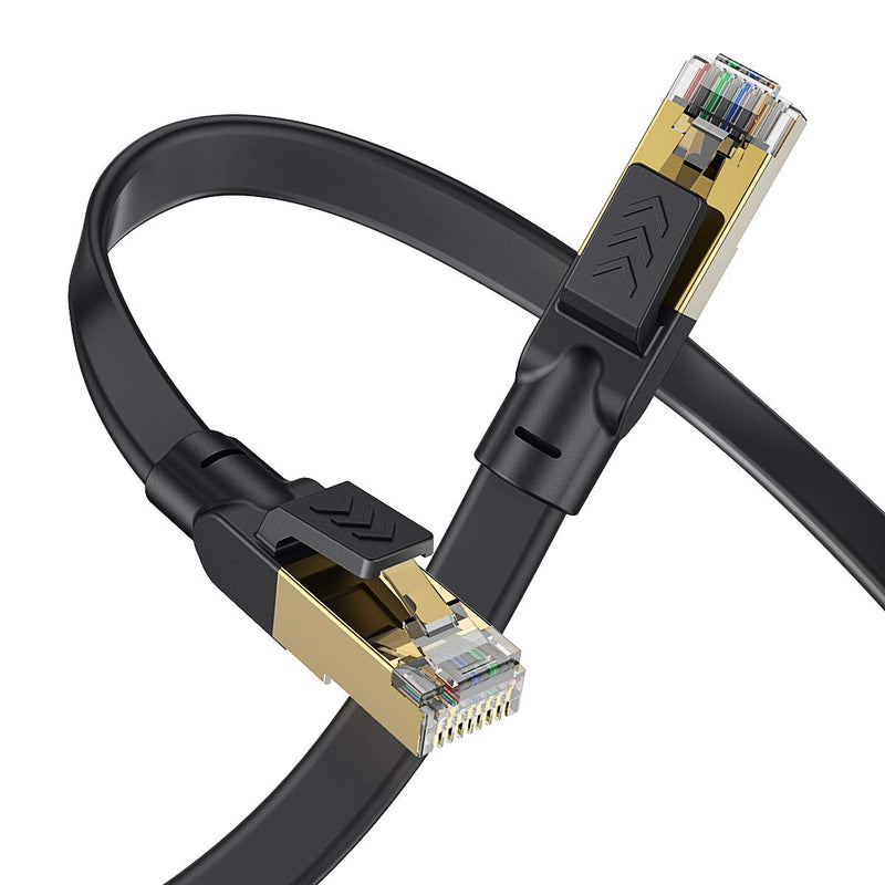  [AUSTRALIA] - Cat 8 Ethernet Cable 10 ft, Flat Ethernet Cable Internet Cable LAN Cable High Speed Ethernet Cables - Faster Than Cat7/Cat 6e Ethernet Cable 10FT