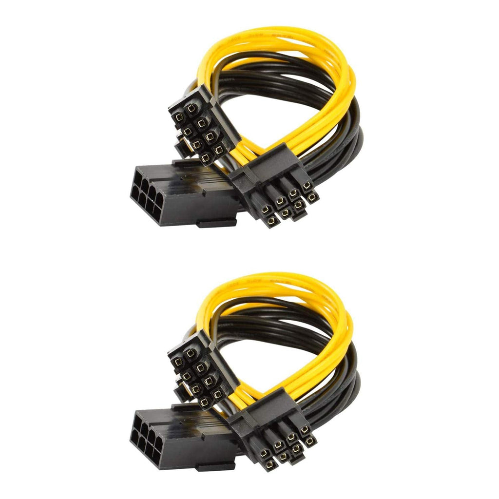  [AUSTRALIA] - CPU 8 Pin to Dual 8 Pin PCIe Adapter Power Cable, CPU 8 Pin Female to Dual PCIe 2X 8 Pin (6+2) Male Power Adapter Splitter Cable for Graphics Card Power Supply (21CM) - 2Pack