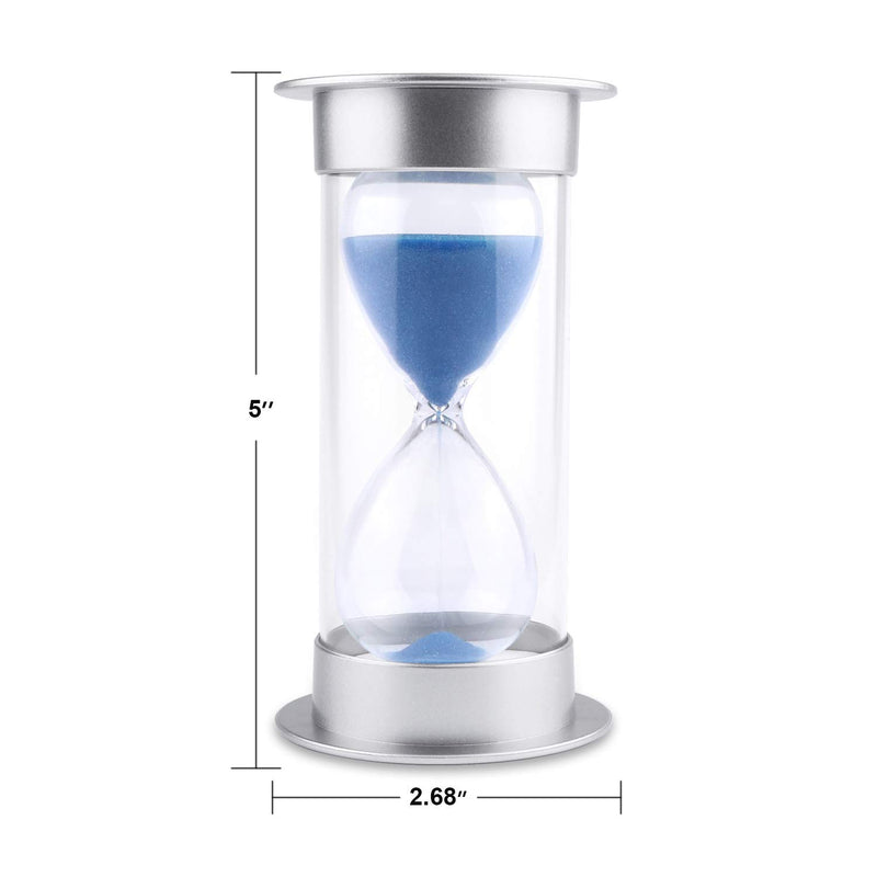  [AUSTRALIA] - Hourglass Sand Timer 5/10/15/30/45/60 minutes Sand glass Timer for Romantic Mantel Office Desk Book Shelf Curio Cabinet Christmas Birthday Gift Kids Games Classroom Kitchen Home Dec (5 min, blue) 5 min