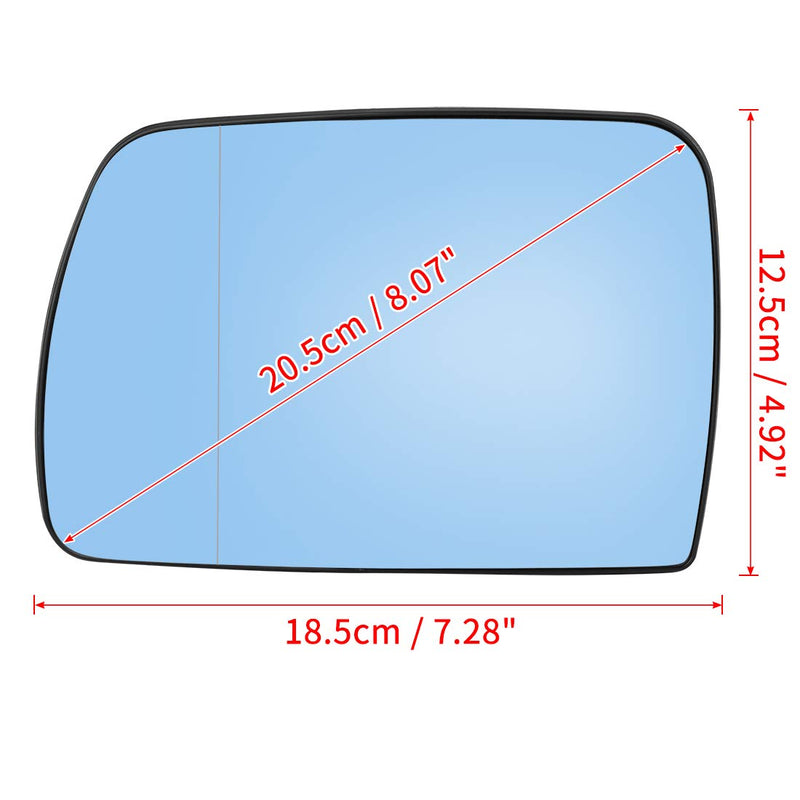 X AUTOHAUX Car Driver Left Side Mirror Glass W/Backing Plate Heated for BMW X5 E53 2000-2006 - LeoForward Australia