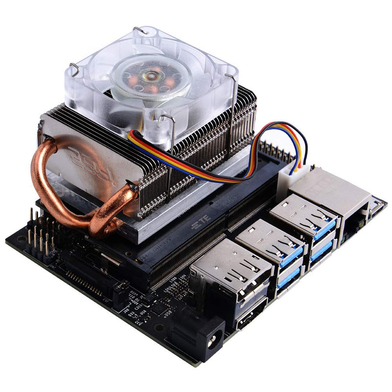  [AUSTRALIA] - GeeekPi 5V PWM Low-Profile CPU Cooler for Jetson Nano,Horizontal Radiator with Colorful LED Fan Ice Tower Cooling Fan Quiet Fan for Jetson Nano