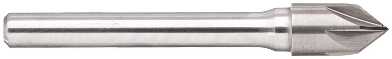 KEO 55794 Solid Carbide Single-End Countersink, Uncoated (Bright) Finish, 6 Flutes, 82 Degree Point Angle, Round Shank, 1/4" Shank Diameter, 3/8" Body Diameter - LeoForward Australia