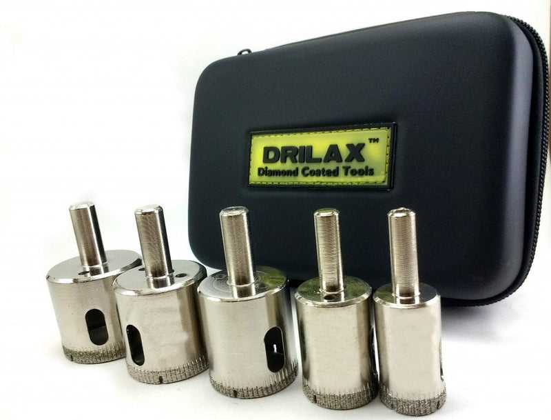 Drilax Diamond Drill Bit Hole Saw Extra Tall Long Drilling Quartz Granite Countertop Ceramic Porcelain Tile Glass 3/4, 1, 1 1/4, 1 3/8, 1 1/2 Inch 5 Pieces Set - LeoForward Australia