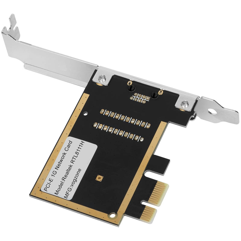  [AUSTRALIA] - Vogzone 1G NIC Gigabit PCI-e Network Card Server Adapter with Realtek RTL8111H Chipset Compatible with Windows Server/Linux/VMware, Single RJ45 Port, 10/100/1000Mbps, PCI-Express X1 1G RTL8111H(1*RJ45) For Realtek