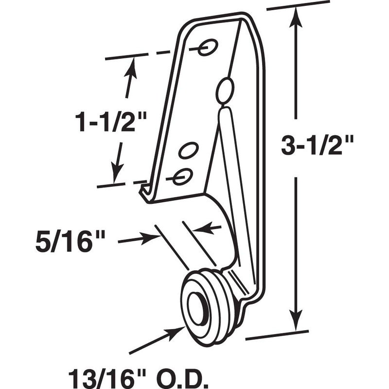 Prime-Line MP7141 Drawer Track Center Roller, 13/16-Inch, Left Hand, Pack of 2, 2 Piece - LeoForward Australia