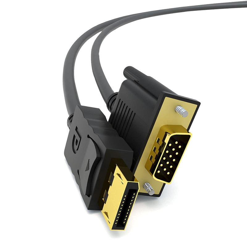  [AUSTRALIA] - VANDESAIL DisplayPort to VGA Cable,Display Port to VGA Adapter 3ft Male to Male Gold Plated Cord Compatible with PC Desktop, Laptop, Monitor, Projector, TV and More