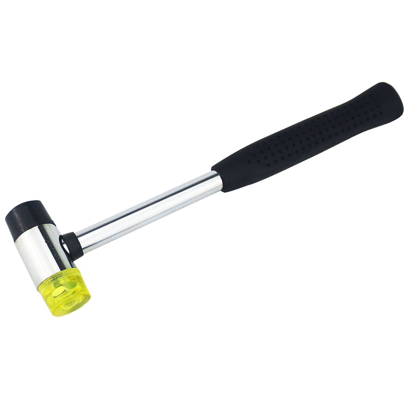  [AUSTRALIA] - Ogrmar 25MM Dual Head Plastic and Rubber Hammer Metal Mallet for Jewelers (Black)