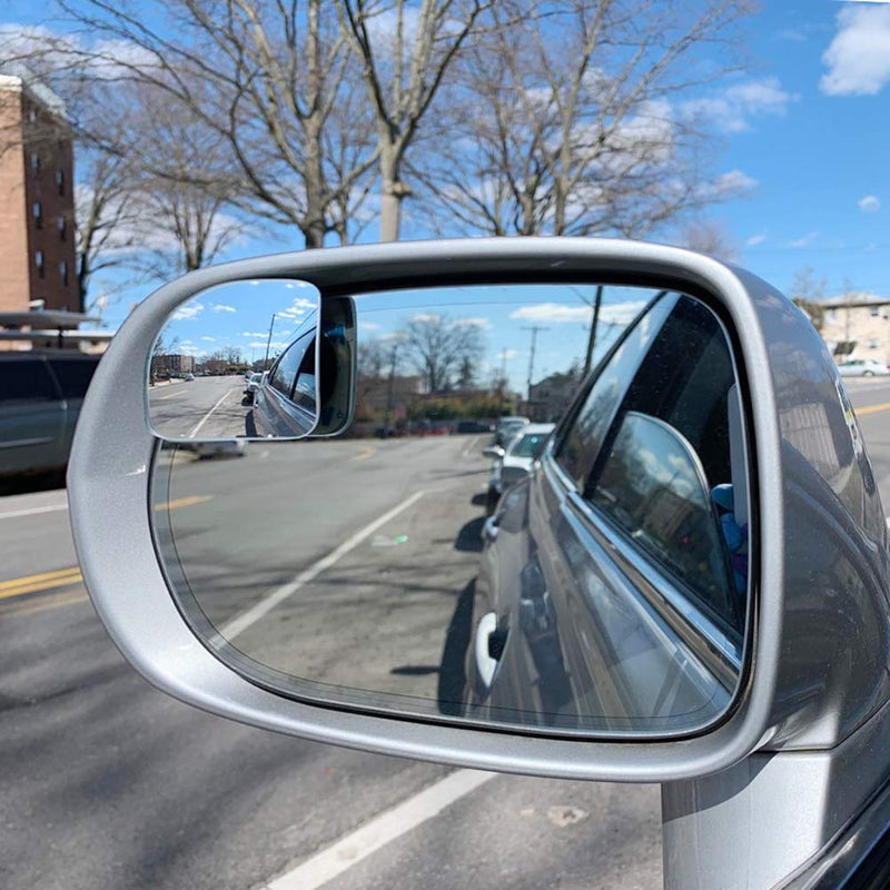 Ampper Fan Shape Blind Spot Mirror, HD Glass Frameless Stick on Adjustabe Few Convex Wide Angle Rear View Mirror for Car Blind Spot, Pack of 2 - LeoForward Australia