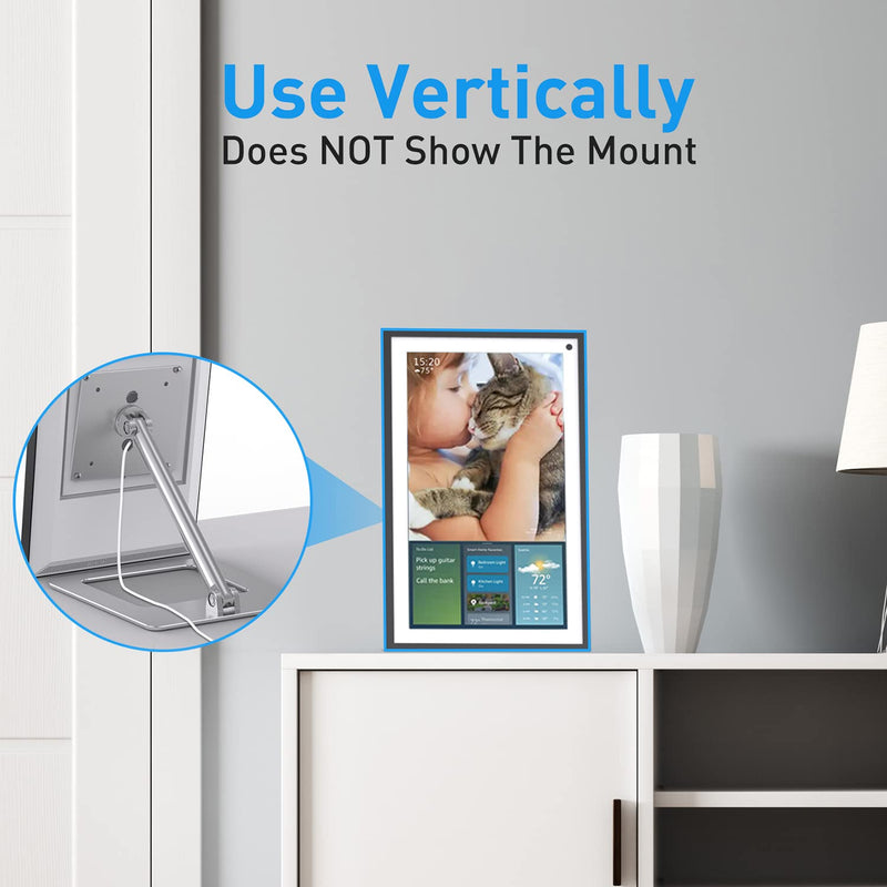  [AUSTRALIA] - Almoz Tilt Stand for Show 15, Raise Up to 7" from Desk, Rotate 360° Vertically, Desktop Show 15 Mount with Sturdy Aluminum Materia and Stable Big Base, (Silver) Silver