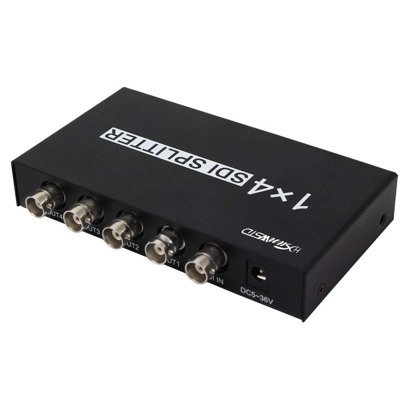  [AUSTRALIA] - SDI Splitter 1x4 Multimedia Split SDI Extender Adapter Support HD-SDI, SD-SDI and 3G-SDI Signals for Projector Monitor Camera（1 sdi Input and 4 sdi Output