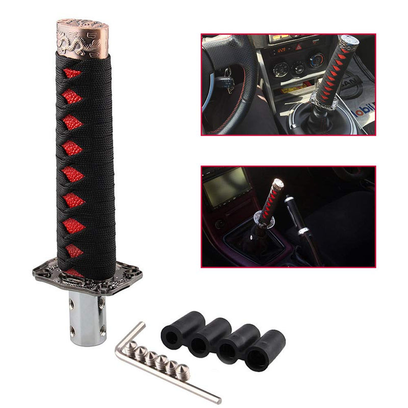  [AUSTRALIA] - aHUMANs Samurai Sword Shift Knob Automatic,Short Gear Shift Knob Catchers Gear Suitable for Manual Transmission Cars, Most Automatic Transmission Cars BLACK-RED