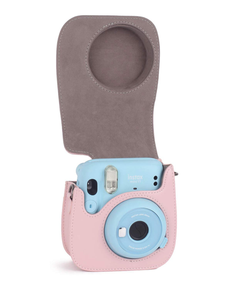  [AUSTRALIA] - Phetium Instant Camera Case Compatible with Instax Mini 11,PU Leather Bag with Pocket and Adjustable Shoulder Strap (Blush Pink) Blush Pink