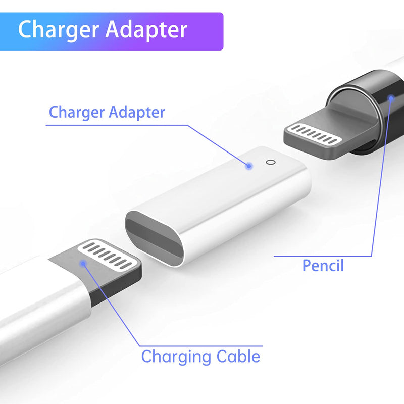  [AUSTRALIA] - Magnetic Replacement Cap and Charger Adapter for Apple Pencil 1st Generation (with Silicone Protective Cap Holder)