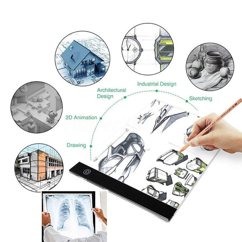  [AUSTRALIA] - Light Pad Drawing A5 Tracing Light Table LED Copy Board Ultra-Thin Display Pad Brightness Adjustable Stencil Artist Art Tracing Tatto Table LED pad a5