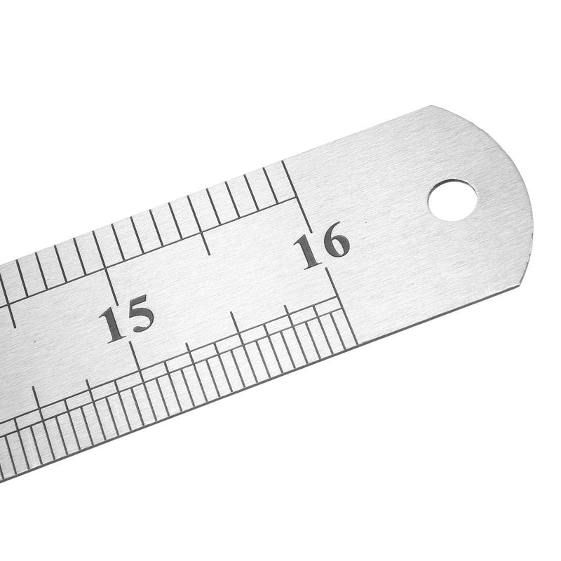  [AUSTRALIA] - uxcell Straight Ruler 400mm 16 Inch Metric Stainless Steel Measuring Ruler Tool with Hanging Hole