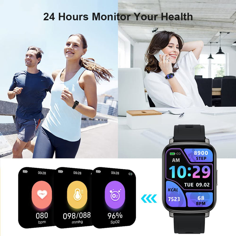  [AUSTRALIA] - Cillso Smart Watch, 1.69''Fitness Tracker for Men Women, Smartwatch Heart Rate/Sleep Monitor 24 Sports Modes Fitness Watch IP68 Waterproof, Pedometer/Notification Activity Tracker for Android iOS