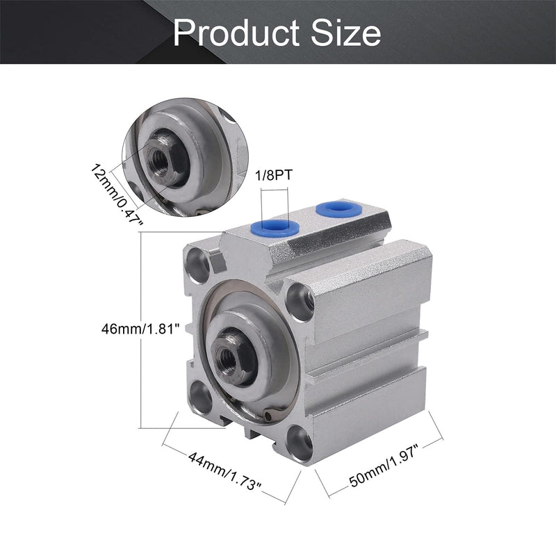  [AUSTRALIA] - Othmro SDA32 x 15 Sealing Thin Air Cylinder Pneumatic Air Cylinders, 32mm/1.26inch Bore 15mm/0.59inch Stroke Aluminium Alloy Pneumatic Components for Pneumatic and Hydraulic Systems 1pcs