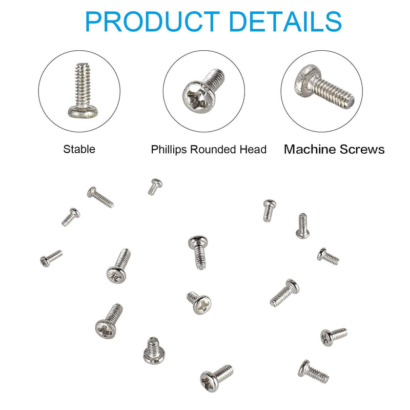  [AUSTRALIA] - HanTof 800pcs M1/M1.2/M1.4/M1.6/M1.7 Tiny Screws for Electronics, Very Small Phillips Pan Head Machine Screws, Micro screws, Mini Screws Assortment Kit for Electronic Repair,Nickel-Plated Carbon Steel