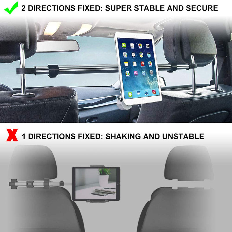  [AUSTRALIA] - Car Headrest Tablet Holder for iPad, EXSHOW Car Between Back Seat Mount Clamp for iPad 2020 2019 2018 iPad Pro 12.9 11 10.5 10.2 9.7 iPad Air, Samsung Galaxy Tab, Huawei Tab and All 9.7 ''-14.5 '' Tab