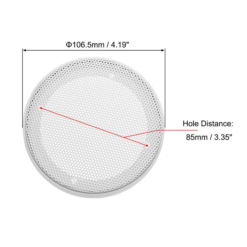  [AUSTRALIA] - uxcell Speaker Grill Cover 3 Inch 106.5mm Mesh Decorative Circle Subwoofer Guard Protector White 2pcs