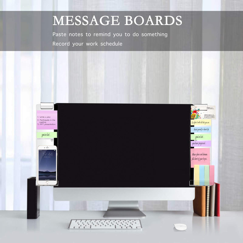  [AUSTRALIA] - MOSISO Acrylic Monitor Memo Board, Message Memo Holders Notes Boards Computer Screen Sticky Notes Reminder Phone Holder for Office & Home Desktop Organizer 2 Side Panels (Left & Right)