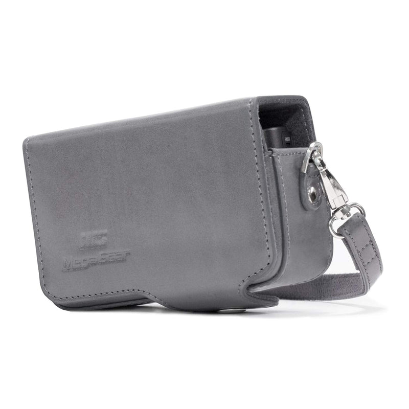  [AUSTRALIA] - MegaGear Leather Camera Case with Strap Compatible with Sony Cyber-Shot DSC-RX100 VII, DSC-RX100 VI, DSC-RX100 V, DSC-RX100 IV, DSC-RX100 III, DSC-RX100 II Gray