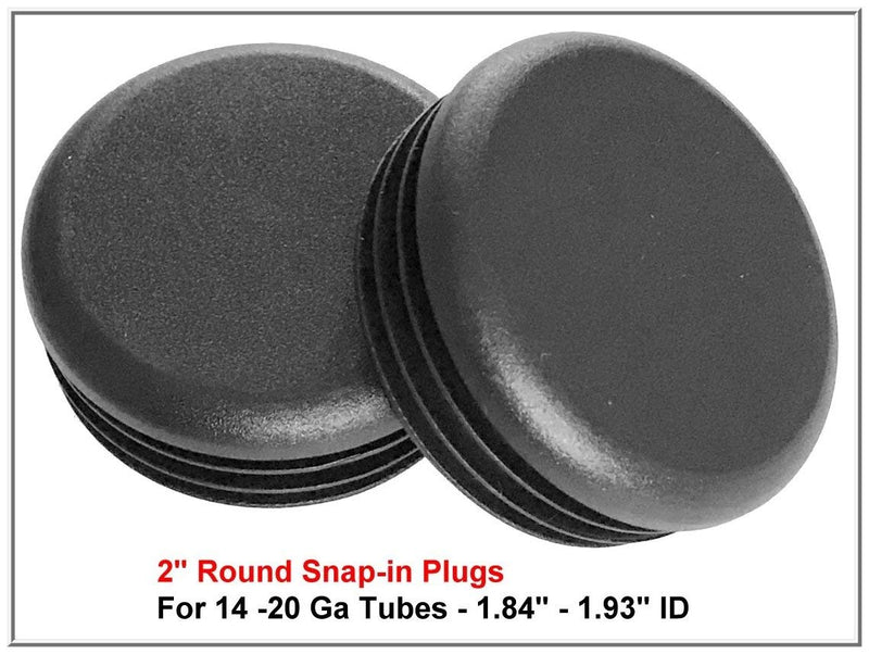 (Pack of 4) Genuine Caplugs-USA Make 2" OD Round Plugs, ( for 14 - 20 Gauge ) 1.84"-1.93" ID Plastic Tube Plug - FENCING Post - Fitness Equipment - Furniture Glide Insert Finishing PLUGS - LeoForward Australia