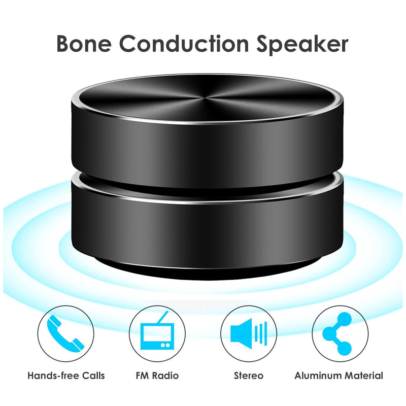  [AUSTRALIA] - vapeonly Bone Conduction Speaker Bluetooth Turn Anything into Speaker Small Humbird Speaker Stereo Sound Bone Conducting True Wireless Speakers Sound Box (Black 1pack) Black 1pack