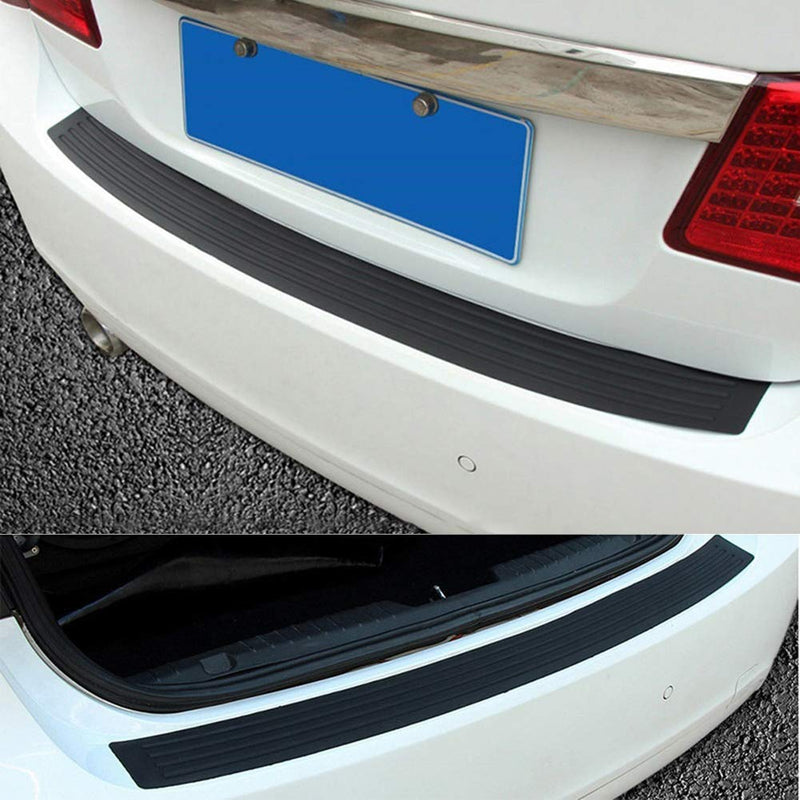  [AUSTRALIA] - WeTest Upgraded Rear Bumper Protector Guard Universal Black Rubber Scratch-Resistant Trunk Door Entry Guards Accessory Trim Cover for SUV/Cars(35 Inch) (LJ-ZSX-102903)