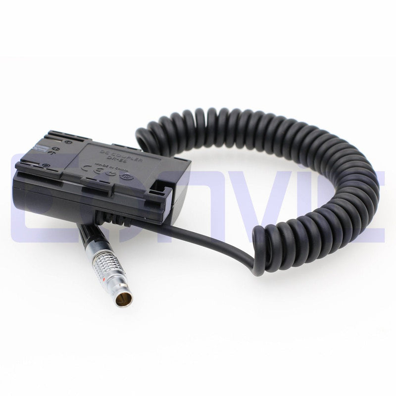  [AUSTRALIA] - Eonvic LP E6 Dummy Battery to 2pin Power Coiled Cable for Canon 5D3 5D2 7D 60D