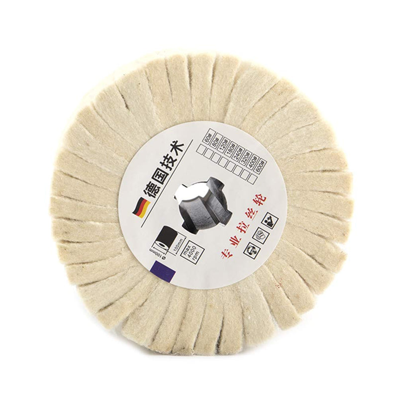  [AUSTRALIA] - 4 Inch Wool Striping Wire Drawing Finishing Polishing Wheel Abrasive Buffing Flap Wheel Rotary tool for Surface Polishing 100x20x100mm