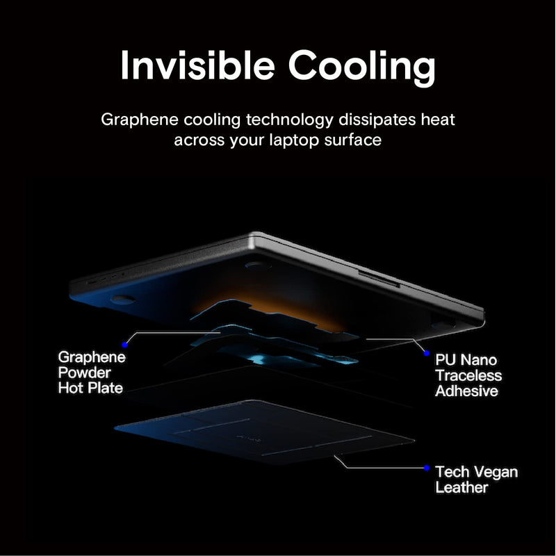  [AUSTRALIA] - MOFT Laptop Stand Graphene Cooling 2-Height MacBook Stand, Upgraded Traceless Glue, Fits Laptops Without Bottom Vents, Repositionable
