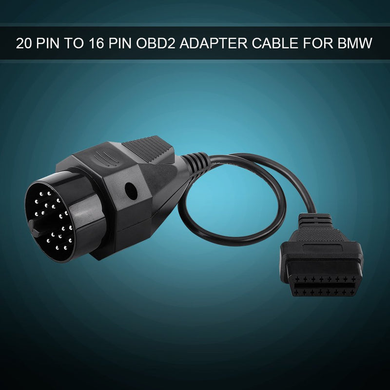 Round Diagnosis OBD2 Adapter Scanner Cable Connector OBD II Adapter - 20 Pin to 16 Pin - for BMW E36 E38 E39 E46 E53 X5 Z3 - LeoForward Australia
