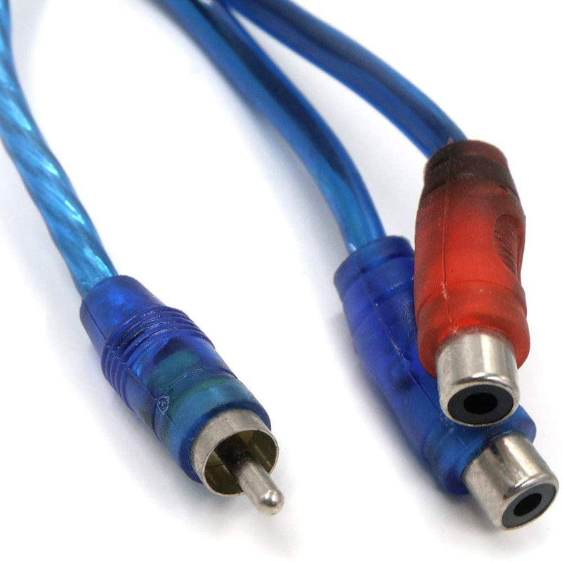 RCA Y Splitter Adapter Cable 1 Male to 2 Female Connector Car Audio Speaker Splitter Shielding Cable Adapter (2pcs) - LeoForward Australia