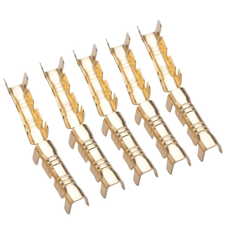  [AUSTRALIA] - Jeanoko U Shape Brass Wiring Terminal Quick Wiring Terminals Crimp Kit Brass Crimp Terminal Cable Wire Spade Line Pressing Button 100pcs for Lines of 0.5-1.5m Square