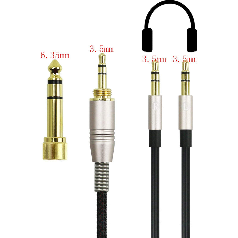  [AUSTRALIA] - NEW NEOMUSICIA Replacement Cable Compatible with Hifiman HE4XX, HE-400i (The Latest Version with Both 3.5mm Plug) Headphones 3.5mm / 6.35mm to Dual 3.5mm Jack Male Cord 1.2m/4ft with Dual 3.5mm male