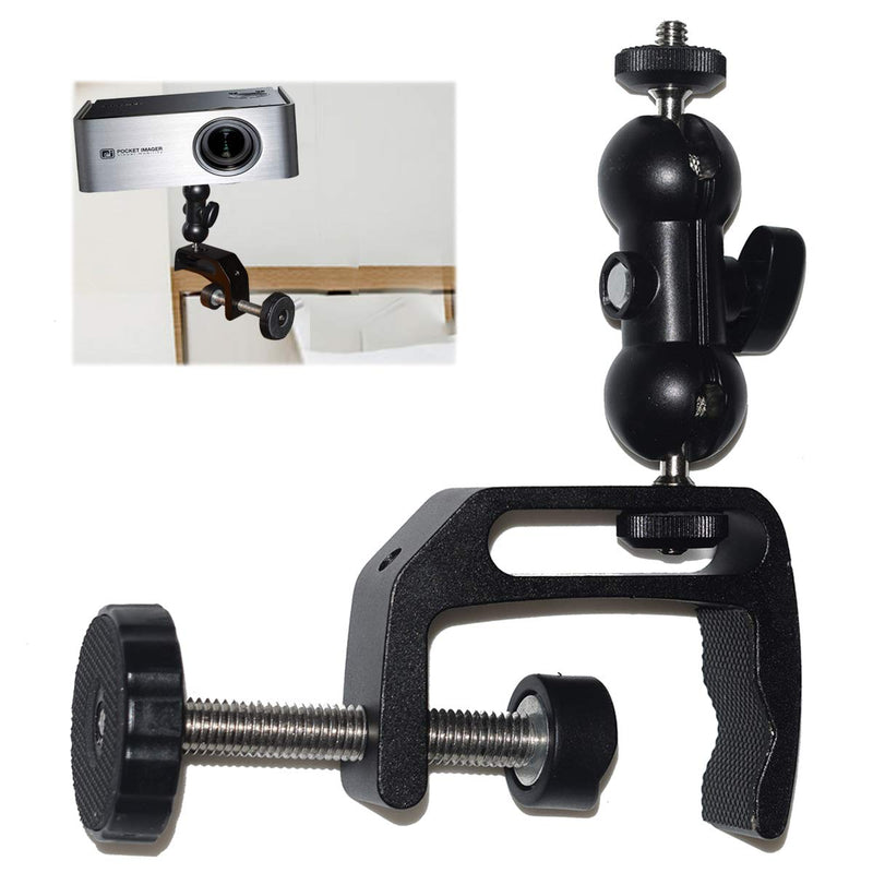  [AUSTRALIA] - Mini Projector Mount, Angle Adjustable Clamp Mount Stand Projector Magic Articulated Mount Projector Clamp Mount Mini Projector Mount Magic Arm Bed Side Projector Clamp for Mini Projector Camera