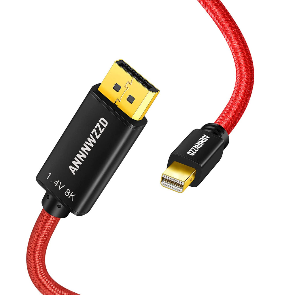  [AUSTRALIA] - ANNNWZZD Mini DP to DP Cable 10 Foot, Supports 8K@60Hz High Speed 8K 1.4 Mini DisplayPort to DisplayPort Cable (10ft/10FT) 10FT