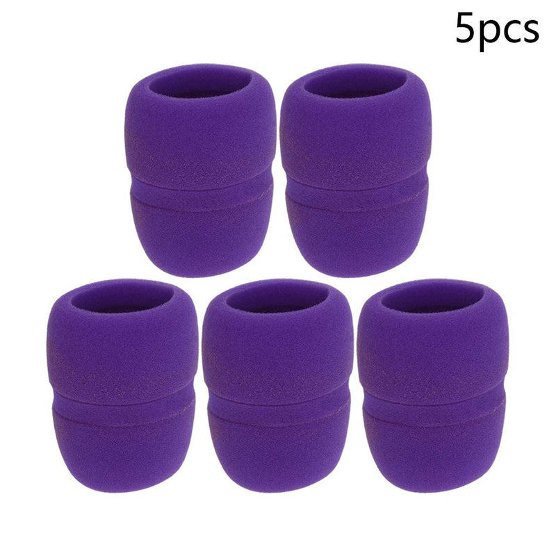  [AUSTRALIA] - Fielect 5PCS Sponge Foam Mic Cover Handheld Microphone Windscreen Shield Protection Purple for KTV Broadcasting