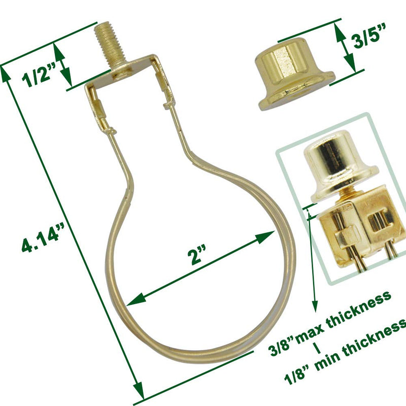  [AUSTRALIA] - Lamp Shade Light Bulb Clip Adapter,Lamp Shade Holder Includes Finial and Lampshade Levellers to Keep Lamp Shade in Place,Clip on Lampshade Adapter,Gold Color