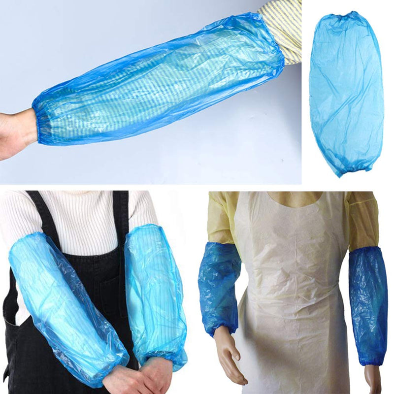  [AUSTRALIA] - AKOAK 100 Pcs/set Disposable Plastic PE Arm Cover, Household Kitchen Hotel Cleaning Accessories Waterproof Sleeve Adult Arm Sleeve Long Sleeve