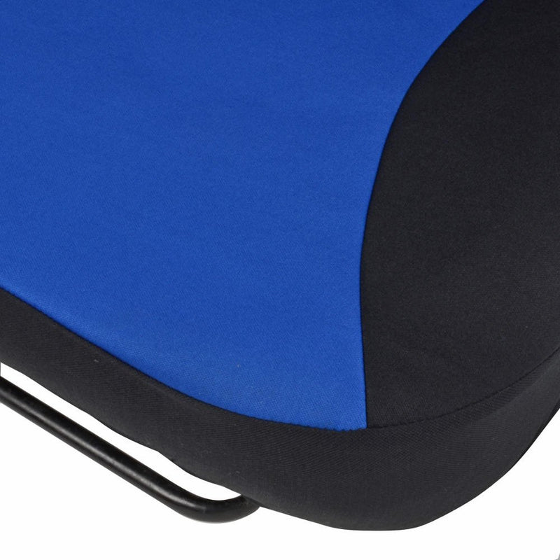  [AUSTRALIA] - Front Pair of Bucket Seat Covers for Car - Rome Polyester Cloth Black & Blue Two Tone