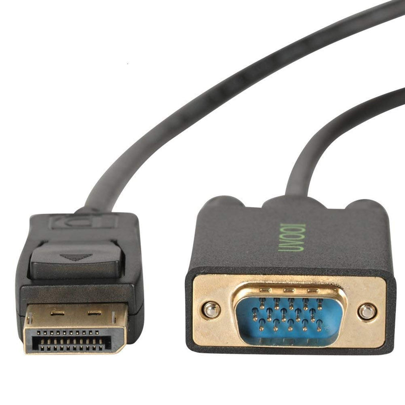  [AUSTRALIA] - DisplayPort to VGA Cable 15 feet, UVOOI Gold Plated VGA to Display Port DP Cable Adapter Male to Male