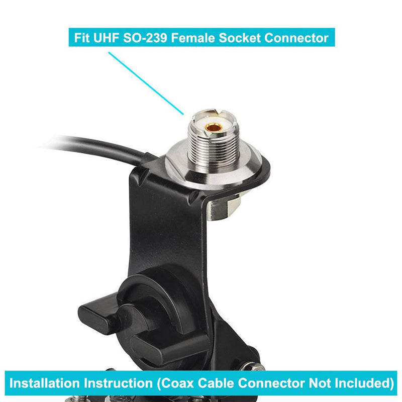  [AUSTRALIA] - Bingfu Vehicle CB Radio Mobile Radio Antenna Mirror Mount Bumper Roof Rack Pole Mount Fixed Bracket for Car Truck CB Radio VHF UHF Ham Radio Amateur Radio Mobile Radio Antenna SO239 Female Connector