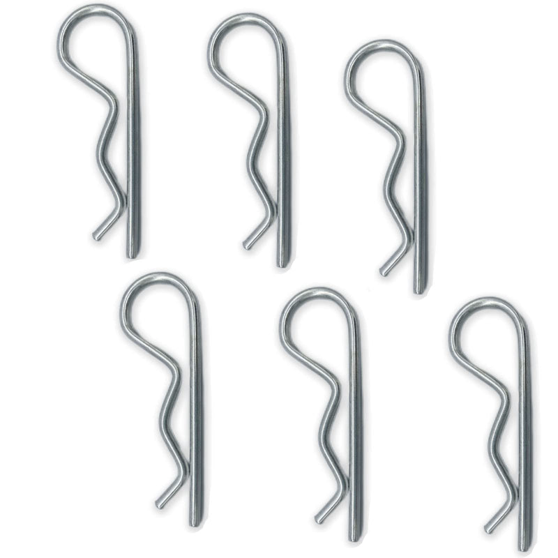  [AUSTRALIA] - Yoliko 6Pcs Heavy Duty Hitch Pins Clip R Clips Spring Retaining Wire Hair Pins Cotter Pin Strong Spring Tension Large Carter Pin R Clip Large for Trailer Tractors Mower Carts Truck Pin Clip M3.5x75mm Galvanized Iron M3.5x75mm-6pcs 6