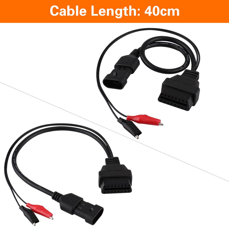 Qiilu 3 Pin to 16 Pin OBD2 Adapter Connector Diagnostic Cable for Fiat Alfa Lancia - LeoForward Australia