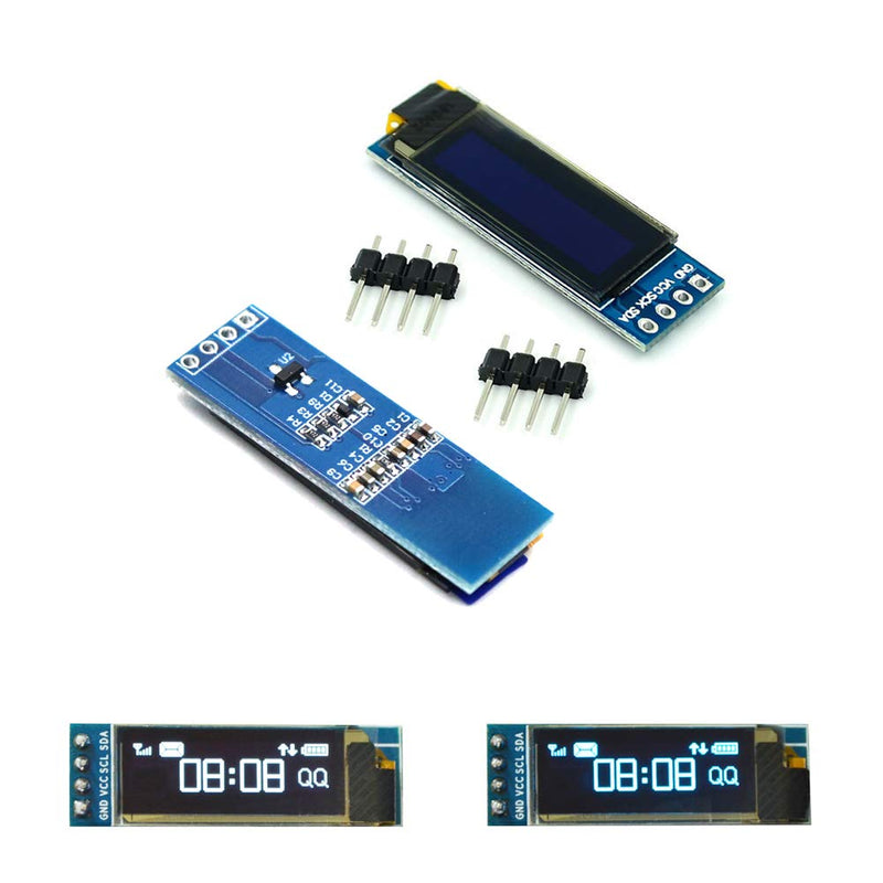  [AUSTRALIA] - Treedix 2pcs 0.91 inch OLED Display Module White Blue Color Display I2C Interface SSD1306 OLED Screen Driver DC 3.3V~5V Compatible with Arduino Raspberry Pi